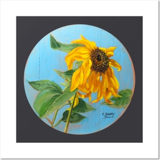 Sunflower in the Wind Posters and Art